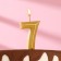 Candle in the cake "Geometry", number 7, gold metallic, 6.3 cm
