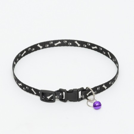 Collar of "paws-capacity" with a bell, kapron, 30 x 1 cm, black-1