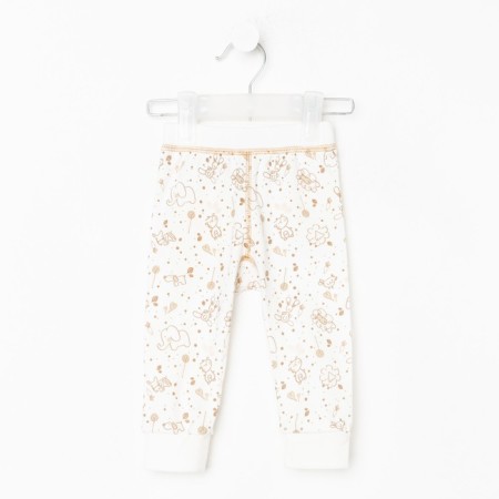 Pants for children, beige color/zoo, height 62 cm