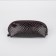 Cosmetic bag with zipper, black/burgundy color