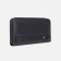 Male purse with zipper, department for bills, for maps, for coins, black color