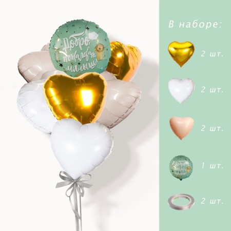Set of foil balls “Welcome, baby”, 7 pcs.