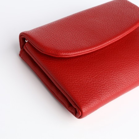 Women's wallet on magnet, red color-3
