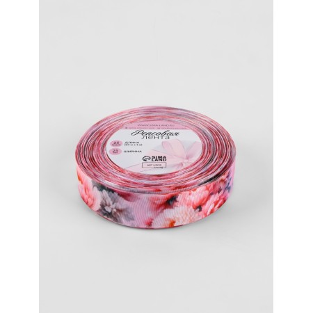 Republic tape 25mm*25 ± 1 yard (23m ± 1m) pink peonies au-1