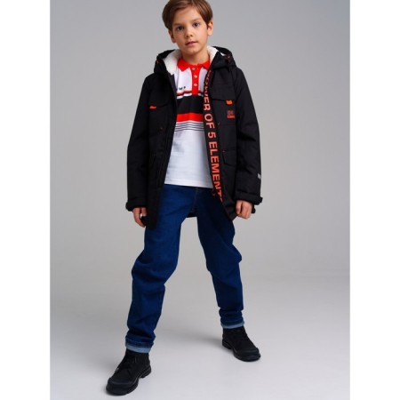 Polo for the boy PlayToday Five Elements, height 170 cm, white color-2