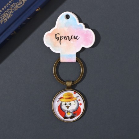 Trick Glass, metal "Circle. Owl in a hat" D = 3 cm-3
