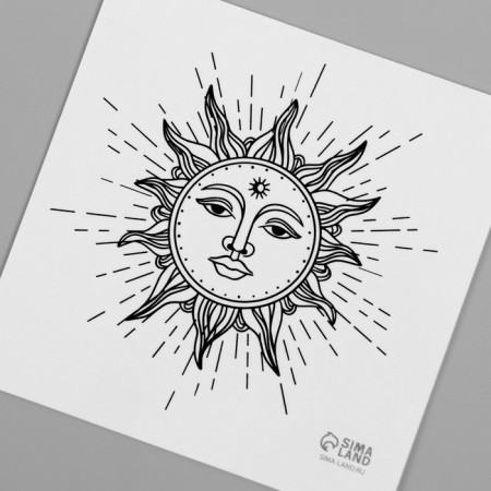 Tattoo on the body Black "Esoteric" set 10 pcs 6x6 cm-6