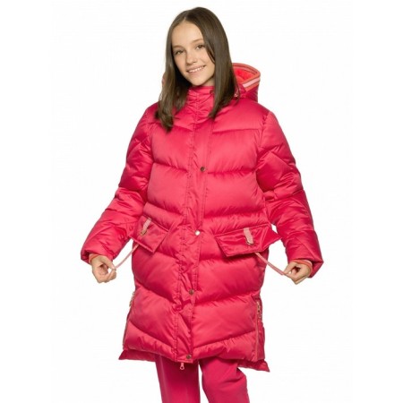 Coat for girls, height 122 cm, raspberry color-1