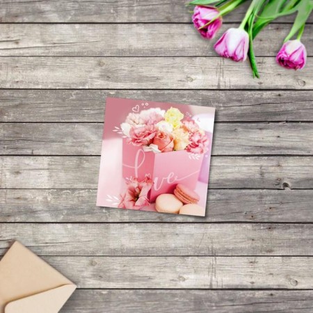 Mini -postcard "Congratulations", love, 7 x 7 cm-1