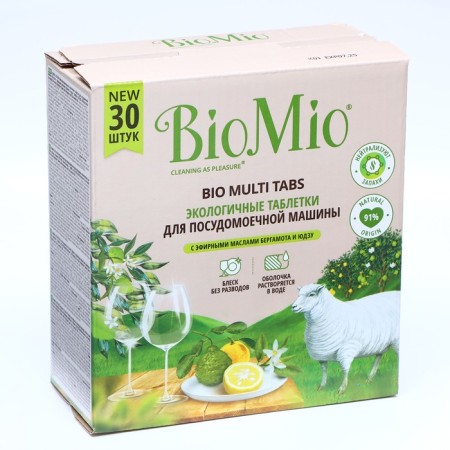 Biomio dishwasher tablets with Bergamot and Essum essential oils 30 pcs