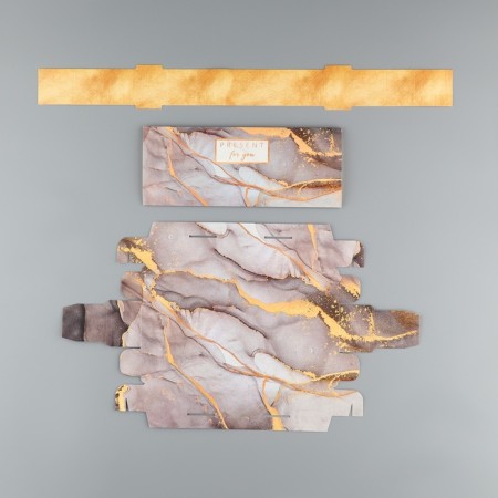 Box for sweets, confectionery packaging, 5 cells, "stone", 5 x 21 x 3.3 cm-6