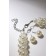Set 2 objects: earrings, necklace "Giselle" solid thread, white color, 42 cm