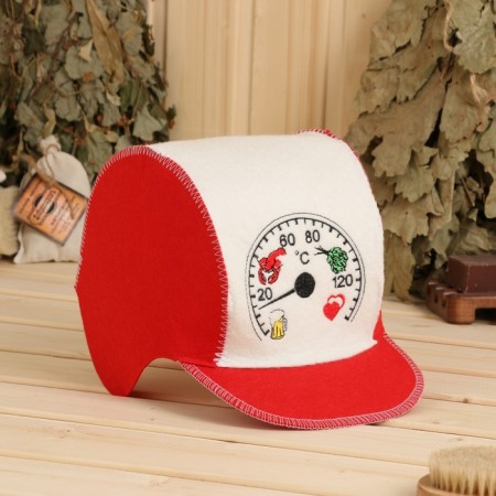 Set for a bath: a hat and rug "degrees" red-3