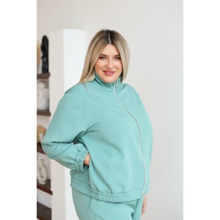 Female suit, size 58, light green color-3
