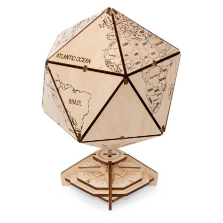 Designer Wooden 3D Ewa Globe Icosahedron with a secret (box, safe)-3