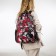 Youth backpack from textiles, 3 pockets, gray/red color