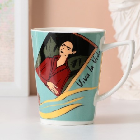 Ceramic mug “Create beauty”, 420 ml, yellow color-2