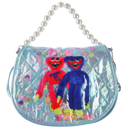 Children's bag on the valve, 6x12x16 cm, adjustable belt, blue mix