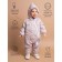 Combineson Children's demi-season quilted amrobaby elf, height 68 cm, lavender-gray color