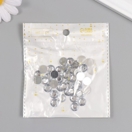 Decor for creativity plastic "Rhinestones Round. Transparent" (set 40 pcs) 1x1 cm-3