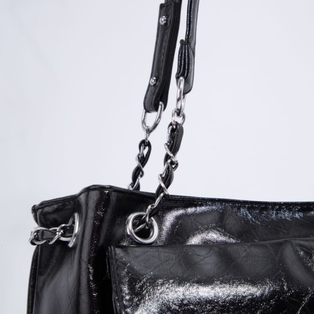 Bag Female Tout with zipper, black color-4