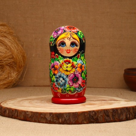 Nesting doll "flowers", 5 puppet, suite, mix-10