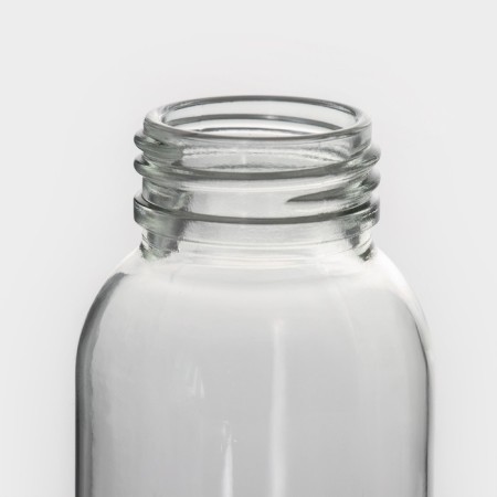 A glass bottle in a “paws” cover, 300 ml, h = 17 cm, pink color-5
