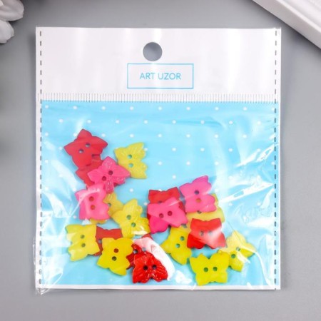 Buttons plastic for the creativity of "butterfly" set 20 pcs mix 1.5x1 cm-4
