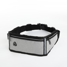Lightning waist bag, 3 departments, gray color