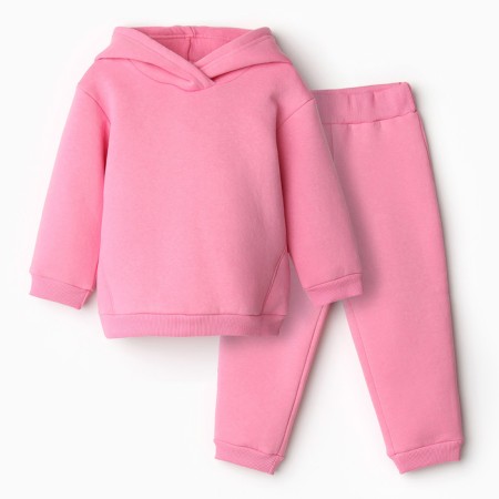 A set for a girl (sweatshirt, trousers), I was beginning, pink color, height 86 cm (52)