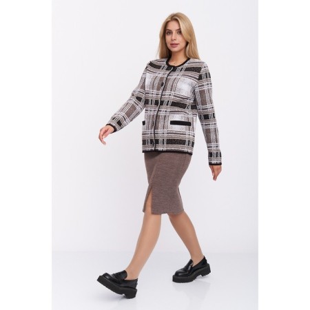 Female suit, size 48, coffee color-3
