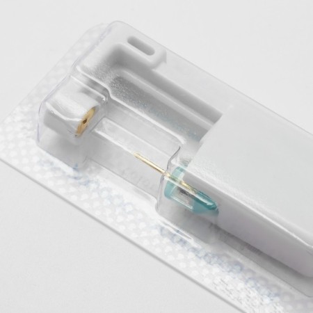 A disposable pistol for piercing, an earring included "Classic", 5 mm, white color in gold-1