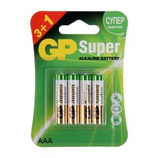 Battery Alkalin GP Super, AAA, LR03-4BL, 1.5V, 3+1 pc.