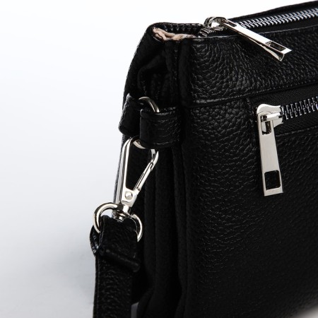 Bag Cross-Bodi with a zipper, black color-4
