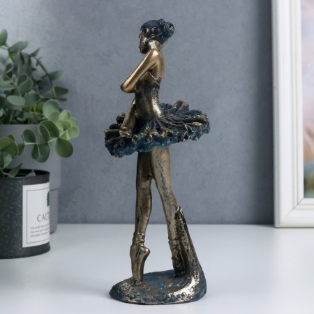 Polystone souvenir "Ballerina in position" under bronze 22x7.5x8 cm-2