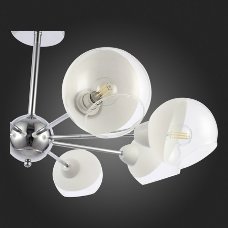 Ceiling EVOLUCE lamp. Sle102702-08. Giorte. 8x40 watts, E14, 79x79x34.5 cm, chromium color-7