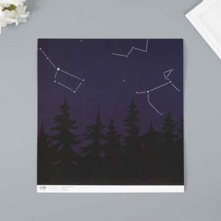 Scrapbooking paper "Trust the stars" density 180 grams set 5 pcs 30.5x32 cm-2