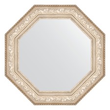 Mirror in the baguette frame, vignette silver 109 mm, 75x75 cm