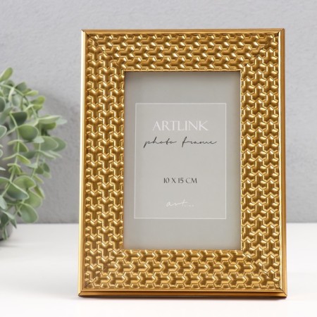 Photo frame Plastic "Grace" 10x15 cm, gold (plastic screen)
