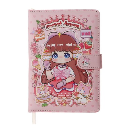 Gift notebook, A6+, 132 sheets, color block, with a curly knife, PVC cover, "anime", mix-4