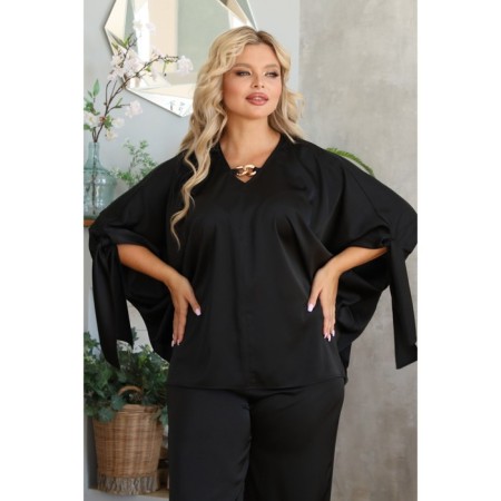 Female suit, size 48, black color-15