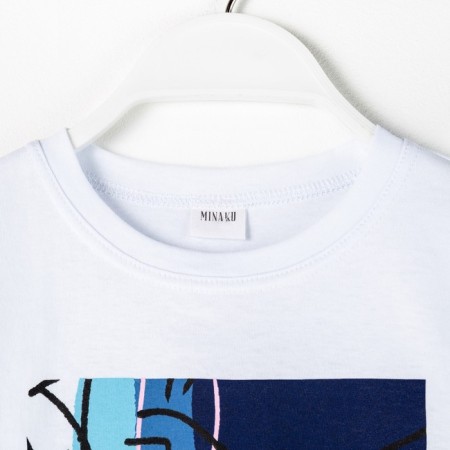 Children's Minaku Colors T -shirt, white/blue color, height 116-10