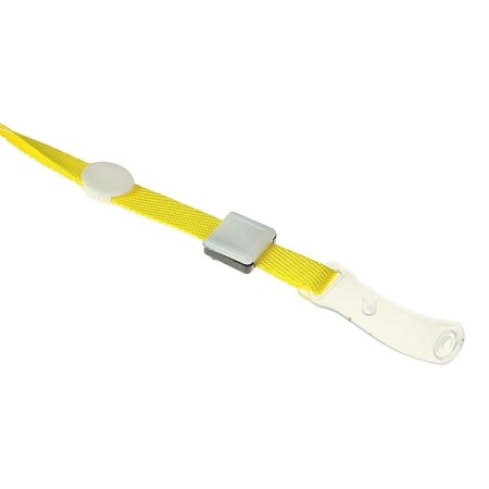 Baiga tape, 10 mm x 80 cm, dense, with a runner and with silicone clamp, yellow-1