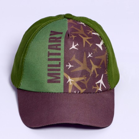 Children's cap for the boy Military, the color is green, Rr. 54-4