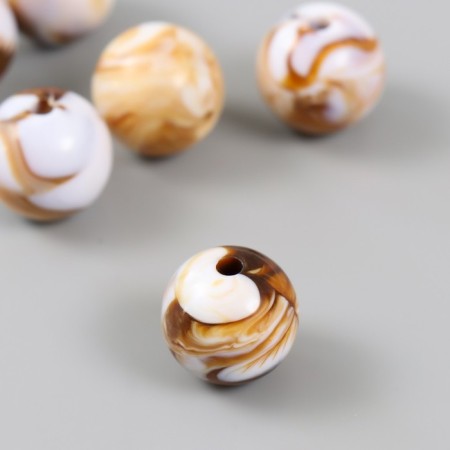 Beads for creativity Plastic "Divorces of paint. Brown" d = 1.8 cm set 20 grams