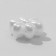 Plastic "flowers" beads, set 50 pcs., 1.2 × 1 × 0.5 cm, white color