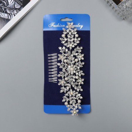 Rosemary Comb "Rosemary" Flower, 16x6 cm, silver-1