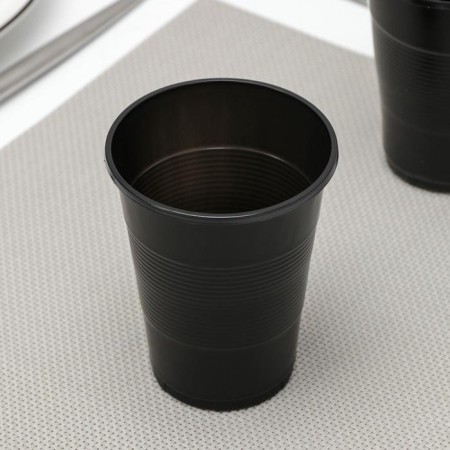 A single -single plastic glass "POPS", 200 ml, black color-1