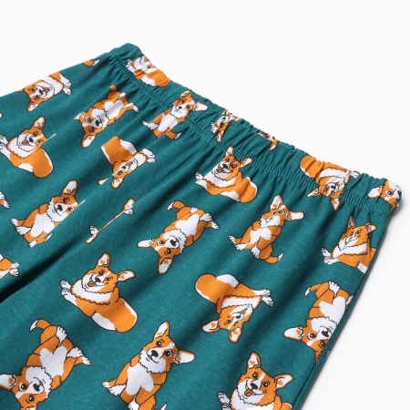 Home female "Corgi" (T -shirt/pants), white/green color, size 52-10