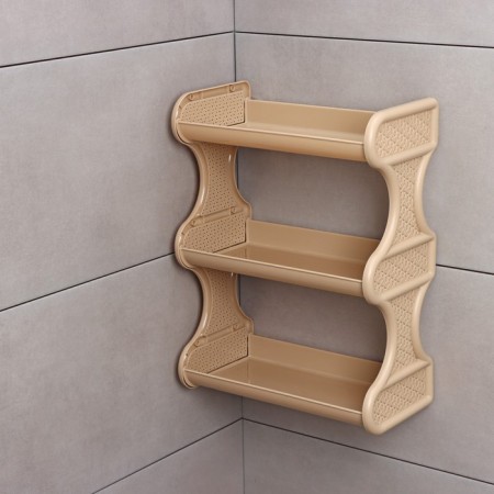 Rattan bathroom shelf, 3-long, 32 × 17 × 41.8 cm, sea sand color-1